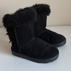 Cozy Black Kids Boots, 10T